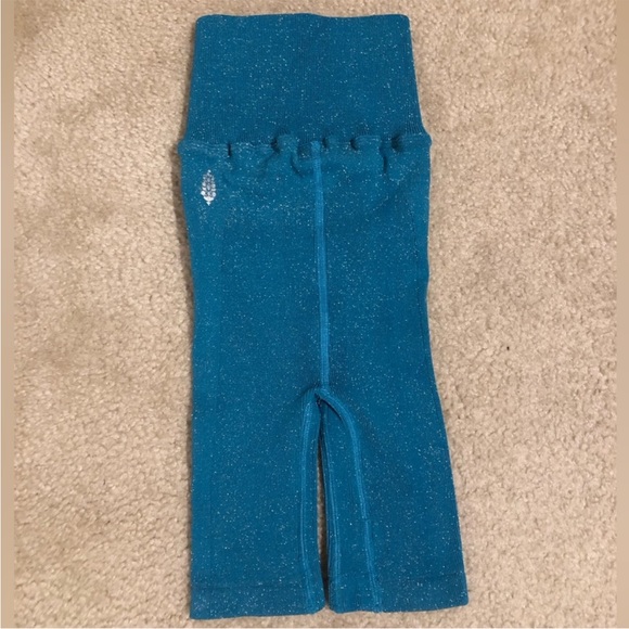 NWOT Free People Happiness Runs Bike Shorts in Off Tropic Lurex Size XS/S (0-6) - Picture 7 of 10